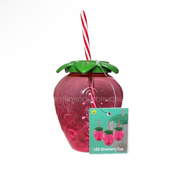 Other - Strawberry Shaped LED Tumbler with Straw